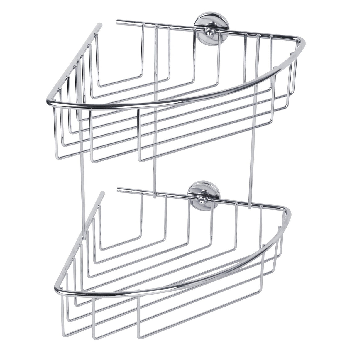 tesa BAATH Corner Shower Shelf, Chrome-Plated, Includes Adhesive Solution