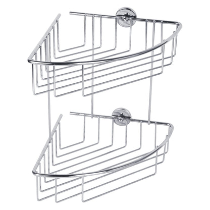 tesa BAATH Corner Shower Shelf, Chrome-Plated, Includes Adhesive Solution