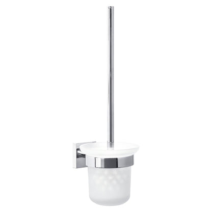 tesa EKKRO Toilet Brush Set, Chrome-Plated, Includes Adhesive Solution