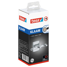 tesa Klaam Set of 3 Towel Hooks, Chrome-Plated, Includes Adhesive Solution