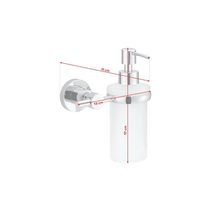 Dispensador de jabón de pared tesa Loxx, cromado, con solución adhesiva incluida – Dimensiones