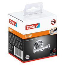 tesa Luup Designer Coat Hook, Chrome-Plated, Includes Adhesive Solution