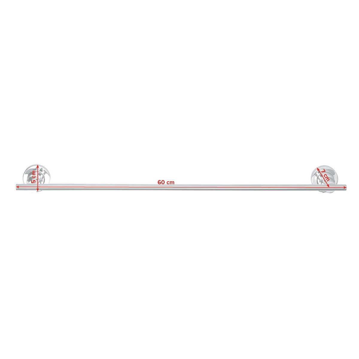 Toallero adhesivo tesa Luup, con kit de fijación incluido, 60 cm – Dimensiones