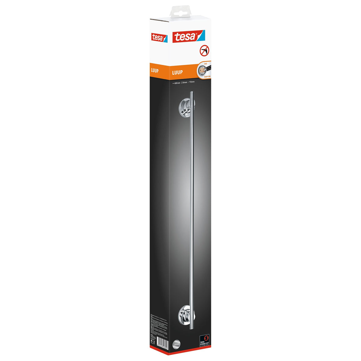 Toallero adhesivo tesa Luup, con kit de fijación incluido, 60 cm