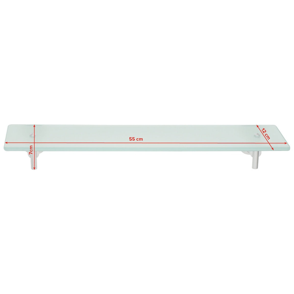 tesa Luup Glass Tray, Chrome-Plated, Includes Adhesive Solution – Dimensions
