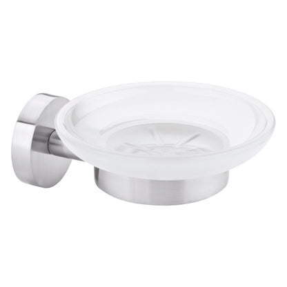 tesa MOON Wall-Mounted Soap Dish, Stainless Steel Look, Includes Adhesive Solution