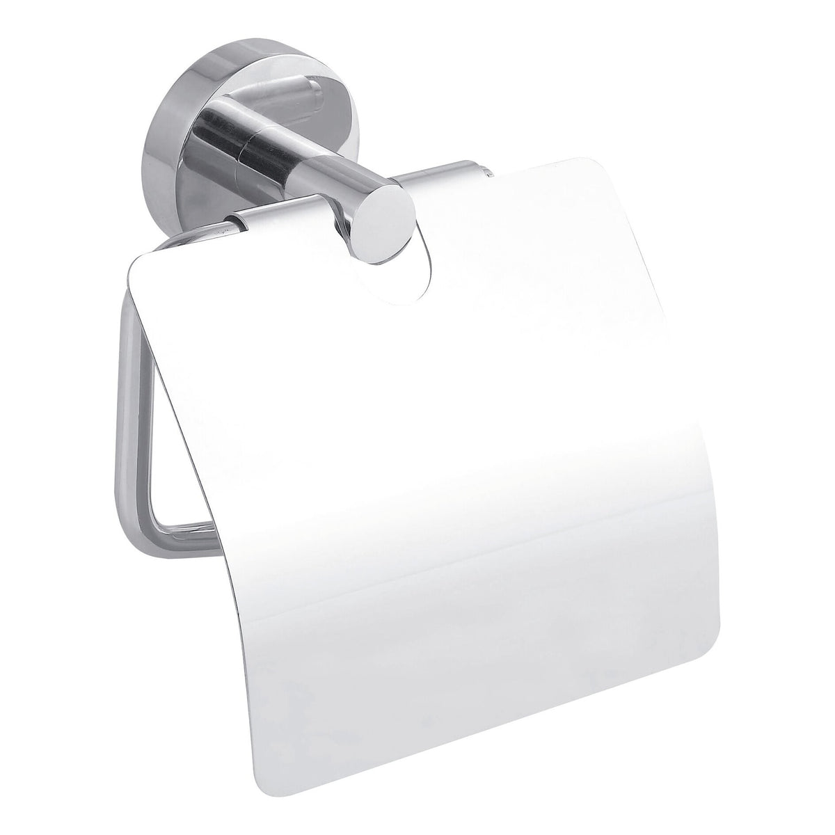 Portarrollos de papel higiénico tesa SMOOZ con tapa, con solución adhesiva incluida