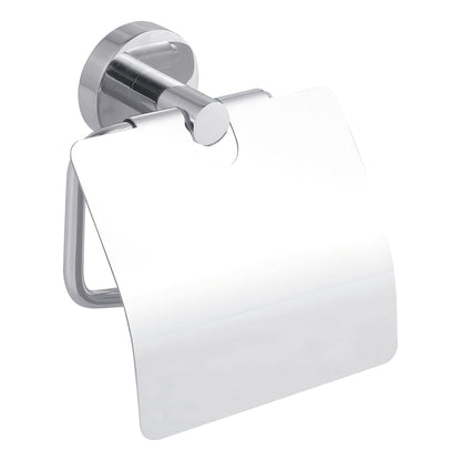 Portarrollos de papel higiénico tesa SMOOZ con tapa, con solución adhesiva incluida