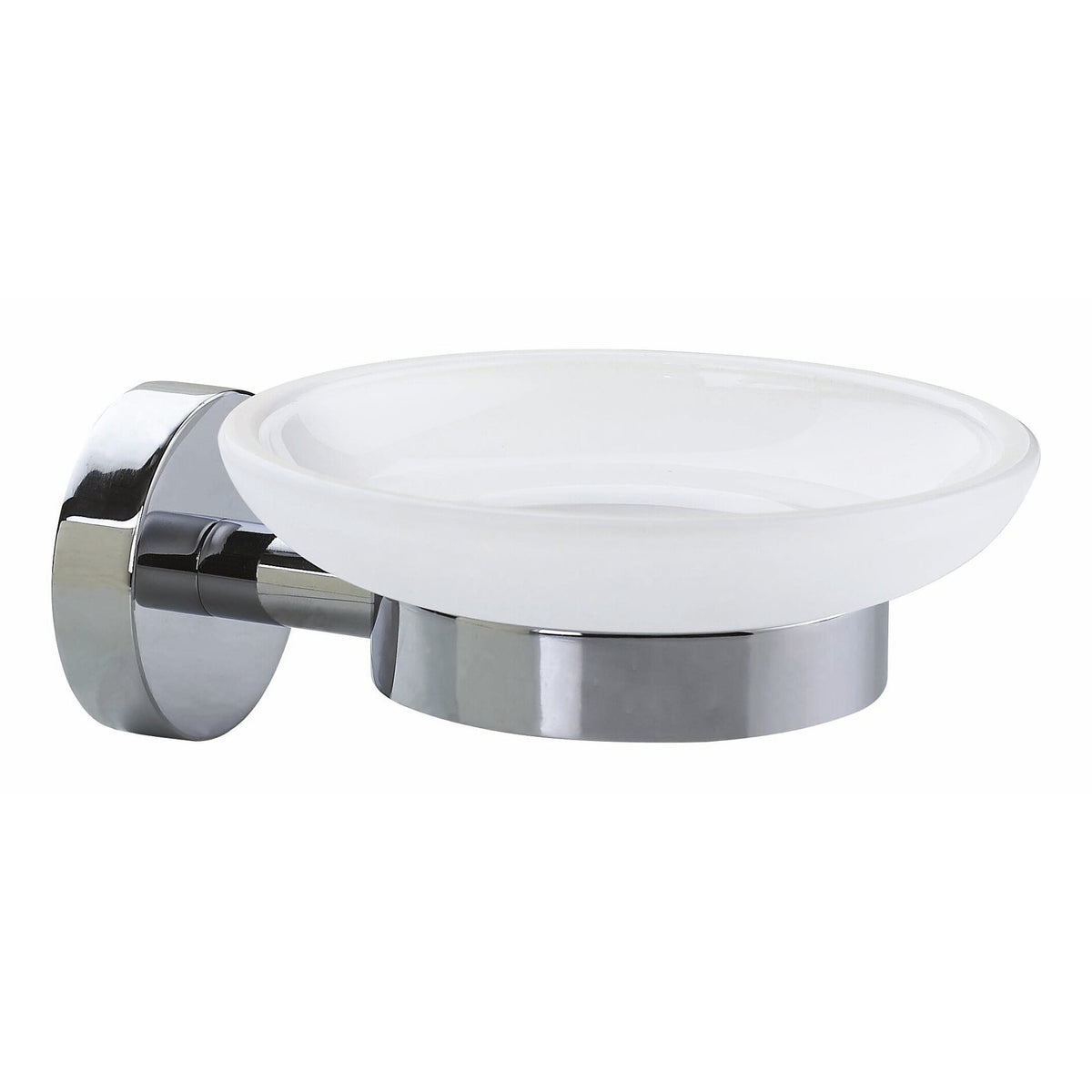 Jabonera tesa SMOOZ, cromada, cristal satinado, solución adhesiva