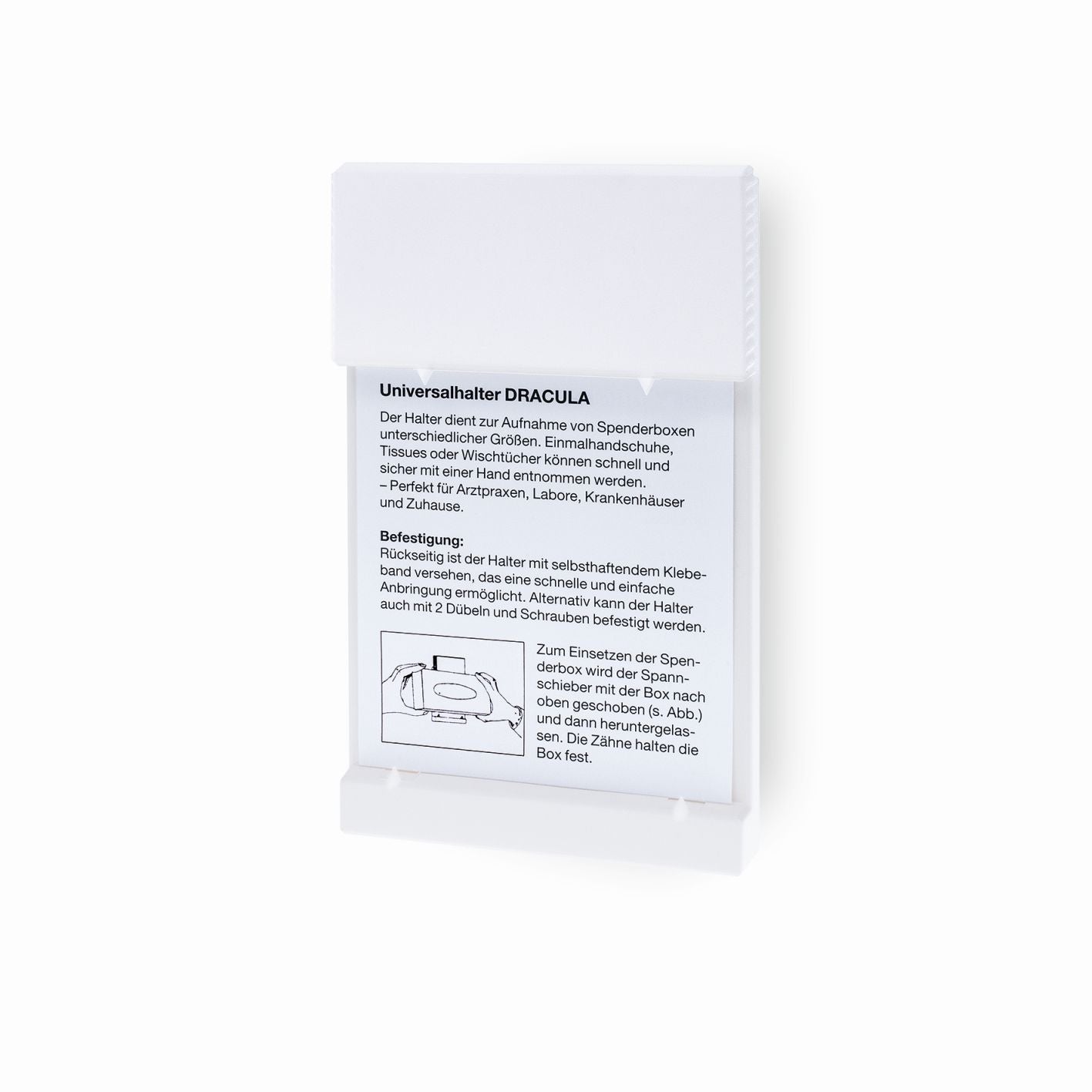 PS veggholder uten trykk (hvit) | Pakke (1 stk)