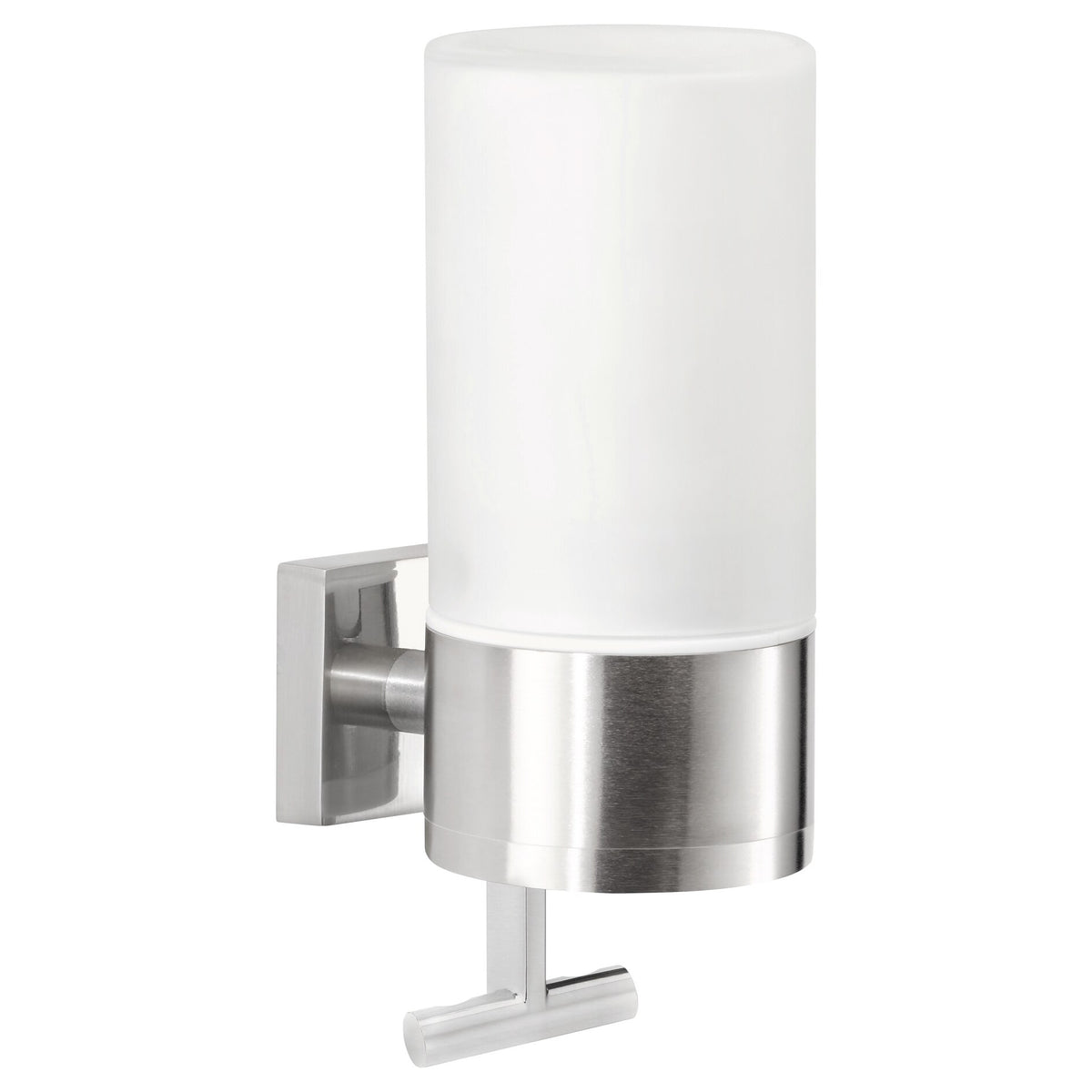 Dispensador de jabón tesa EXXCLUSIV, acabado en acero inoxidable, con solución adhesiva incluida