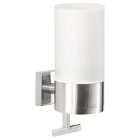 tesa EXXCLUSIV Soap Dispenser, Stainless Steel Look, Includes Adhesive Solution