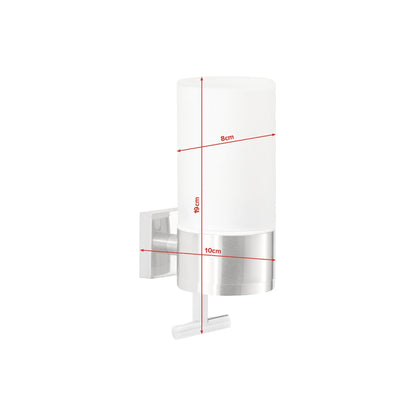 Dispensador de jabón tesa EXXCLUSIV, acabado en acero inoxidable, con solución adhesiva incluida – Dimensiones