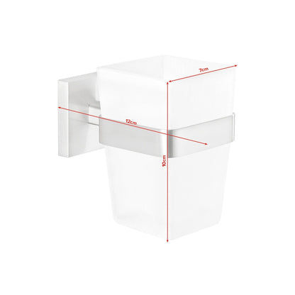 tesa EXXCLUSIV Toothbrush Holder, Elegant Design, Includes Adhesive Solution – Dimensions