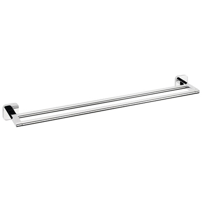 tesa ELEGAANT Double Towel Rack, Metal, Chrome-Plated, Adhesive Mount