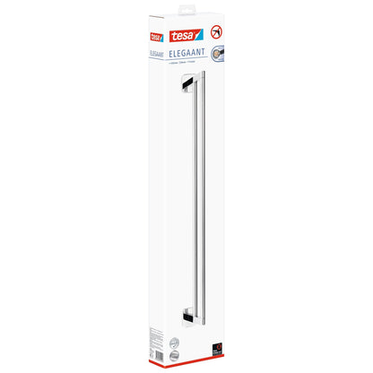 tesa ELEGAANT Double Towel Rack, Metal, Chrome-Plated, Adhesive Mount
