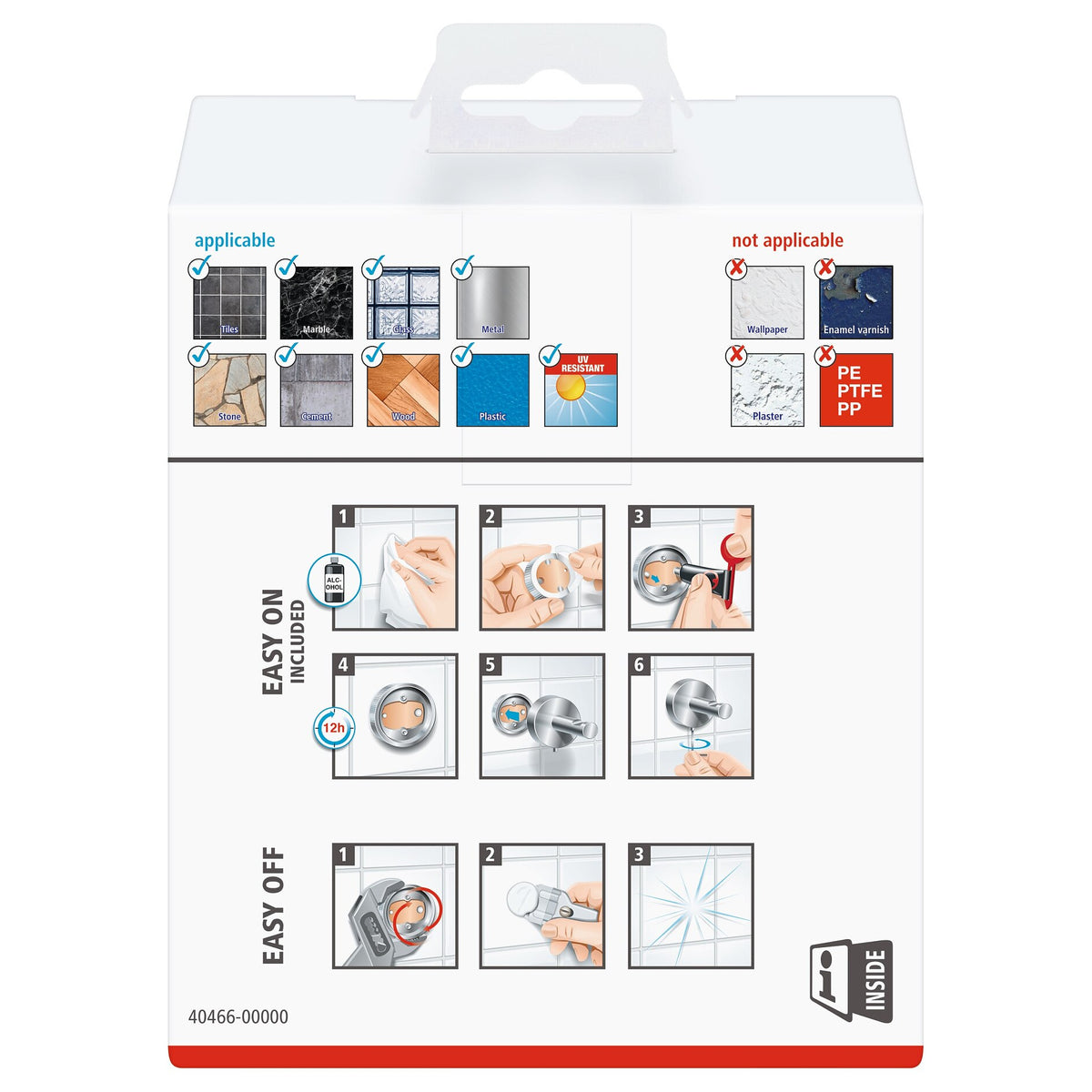 Portarrollos de papel higiénico tesa Exxcellent sin tapa, de metal cromado, con solución adhesiva incluida