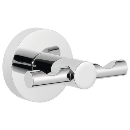 tesa Exxcellent Double Wall Hook, Metal, Chrome-Plated, Includes Adhesive Solution