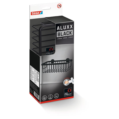 Cesta de ducha tesa ALUXX BLACK, negro mate, para ducha y bañera