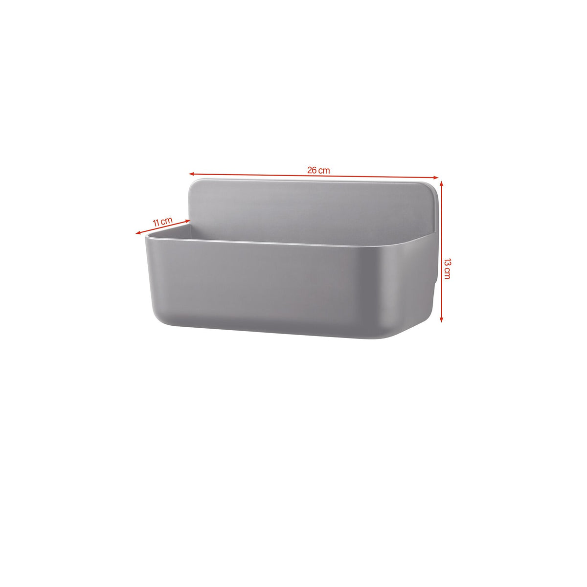 tesa LAVAA Medium-Sized Shower Basket, Matte Black, Elegant, Practical, Space-Saving, White