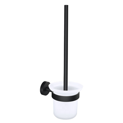 Soporte para escobilla de baño tesa MOON BLACK, negro mate, con solución adhesiva incluida