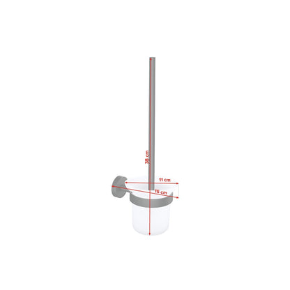 Soporte para escobilla de baño tesa MOON BLACK, negro mate, con solución adhesiva incluida – Dimensiones