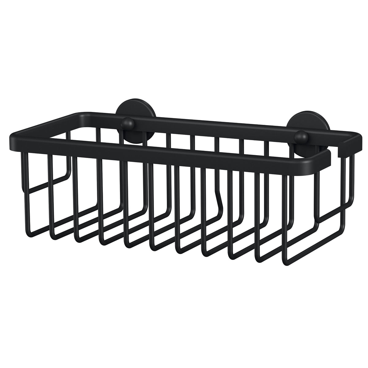 tesa MOON BLACK Shower Basket, Matte Black, for the Shower and Bathtub