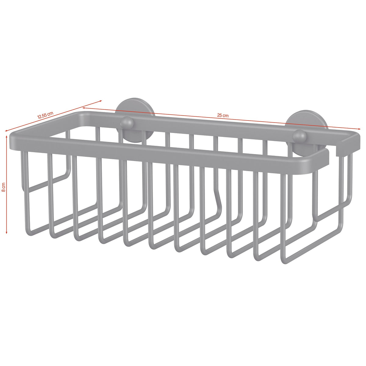 tesa MOON BLACK Shower Basket, Matte Black, for the Shower and Bathtub