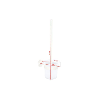 Soporte para escobilla de baño tesa MOON WHITE, blanco mate, con solución adhesiva incluida – Dimensiones