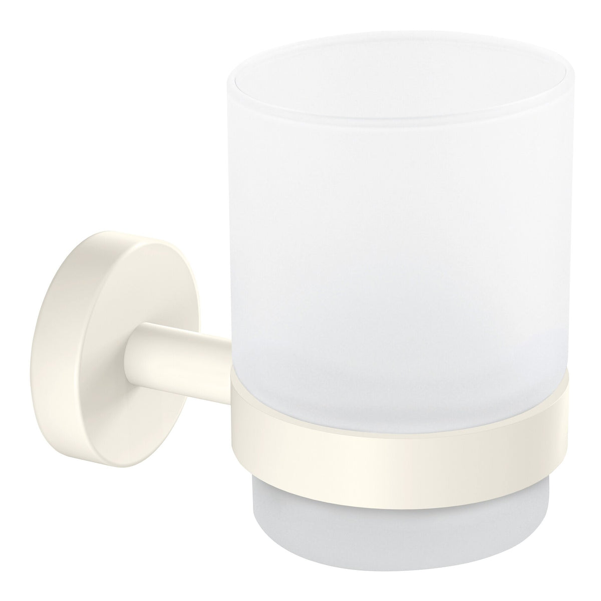 Soporte para vasos de cepillos de dientes tesa MOON WHITE, blanco mate, con solución adhesiva incluida