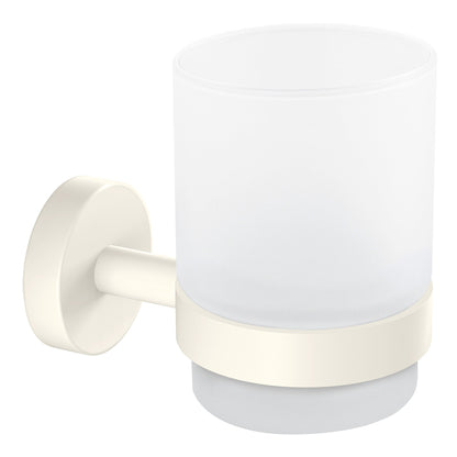 Soporte para vasos de cepillos de dientes tesa MOON WHITE, blanco mate, con solución adhesiva incluida