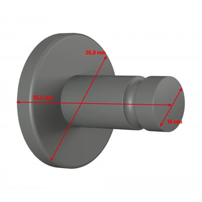 tesa MOON GREY Towel Hook, matte gray, includes adhesive solution – Dimensions