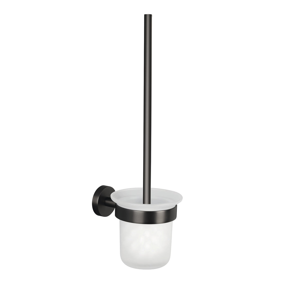 Cepillo de baño tesa MOON Graphite, autoadhesivo, de metal con recubrimiento PVD