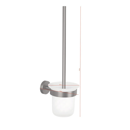 Cepillo de baño tesa MOON Graphite, autoadhesivo, de metal con recubrimiento PVD