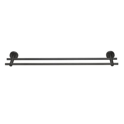 tesa MOON Graphite: toallero doble, autoadhesivo, de metal con recubrimiento PVD