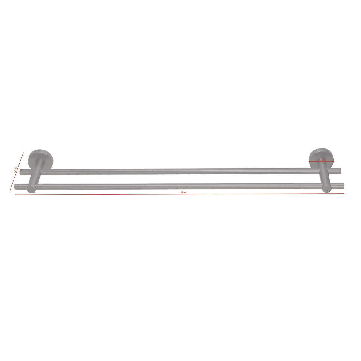tesa MOON Graphite: toallero doble, autoadhesivo, de metal con recubrimiento PVD