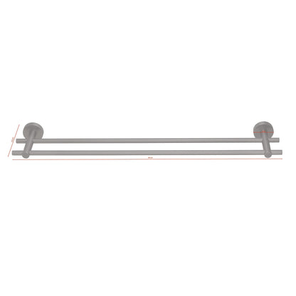 tesa MOON Graphite: toallero doble, autoadhesivo, de metal con recubrimiento PVD