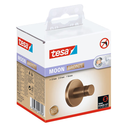 Gancho para toallas tesa MOON Bronze, autoadhesivo, de metal con recubrimiento PVD