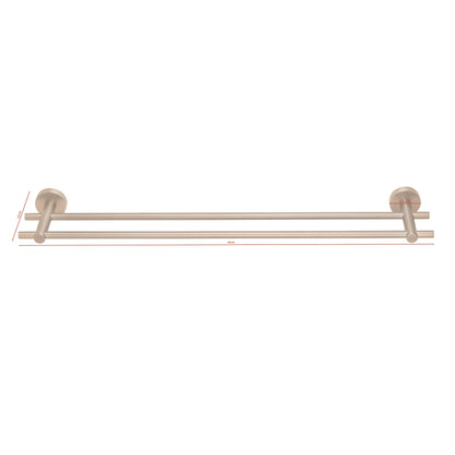 tesa MOON Bronze Double Towel Rack, Self-Adhesive, Metal with PVD Coating