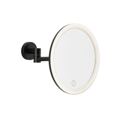 Espejo cosmético LED tesa VISIOON con brazo articulado, autoadhesivo, de metal con recubrimiento en polvo negro mate y plástico negro mate