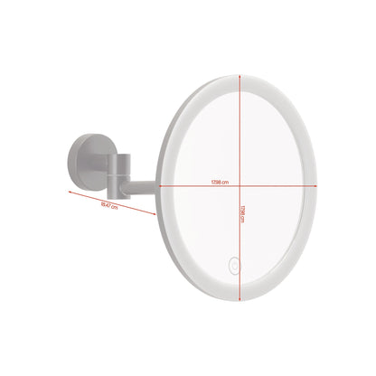 Espejo cosmético LED tesa VISIOON con brazo articulado, autoadhesivo, de metal con recubrimiento en polvo negro mate y plástico negro mate
