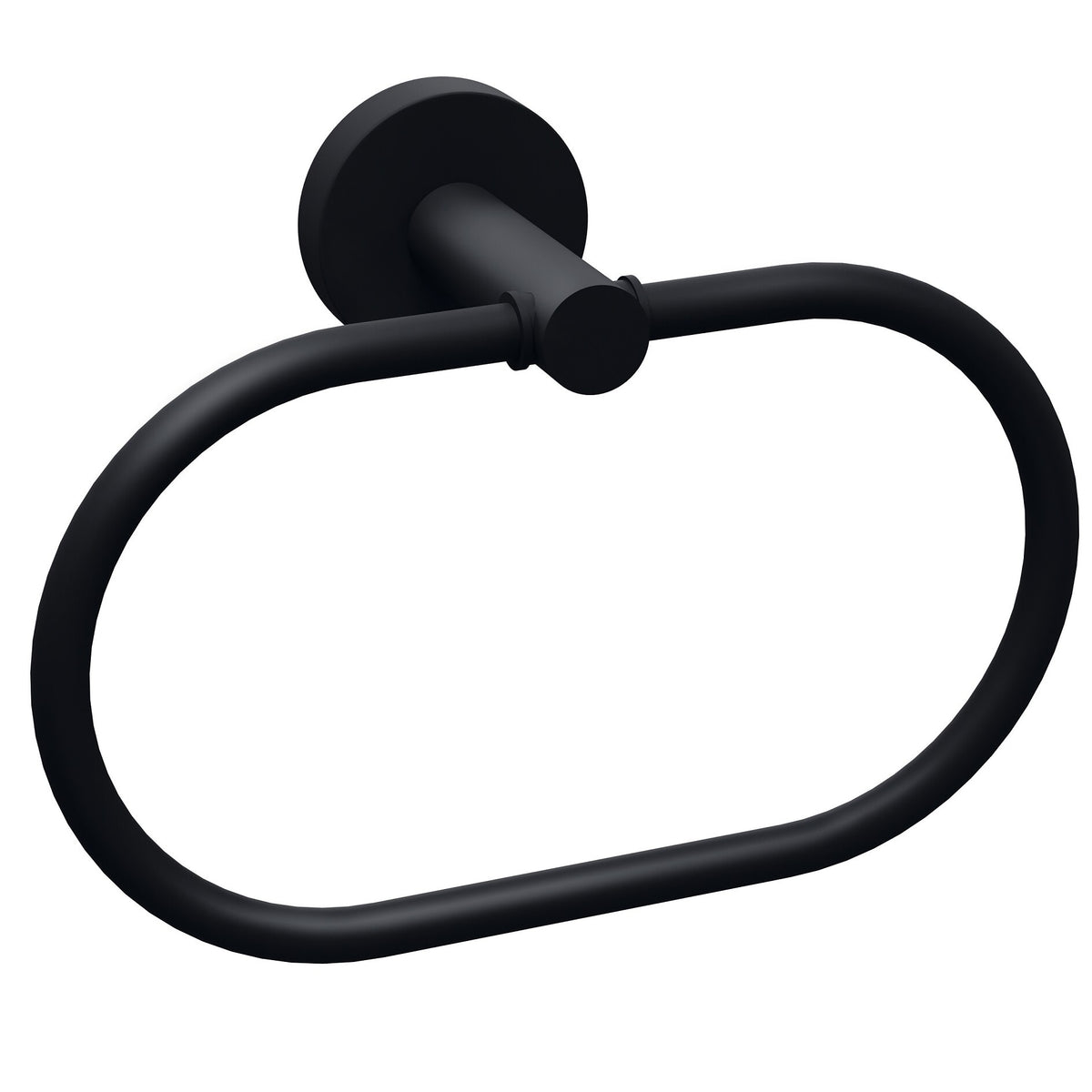 Anilla para toallas tesa MOON BLACK, autoadhesiva, con acabado en negro pulverizado