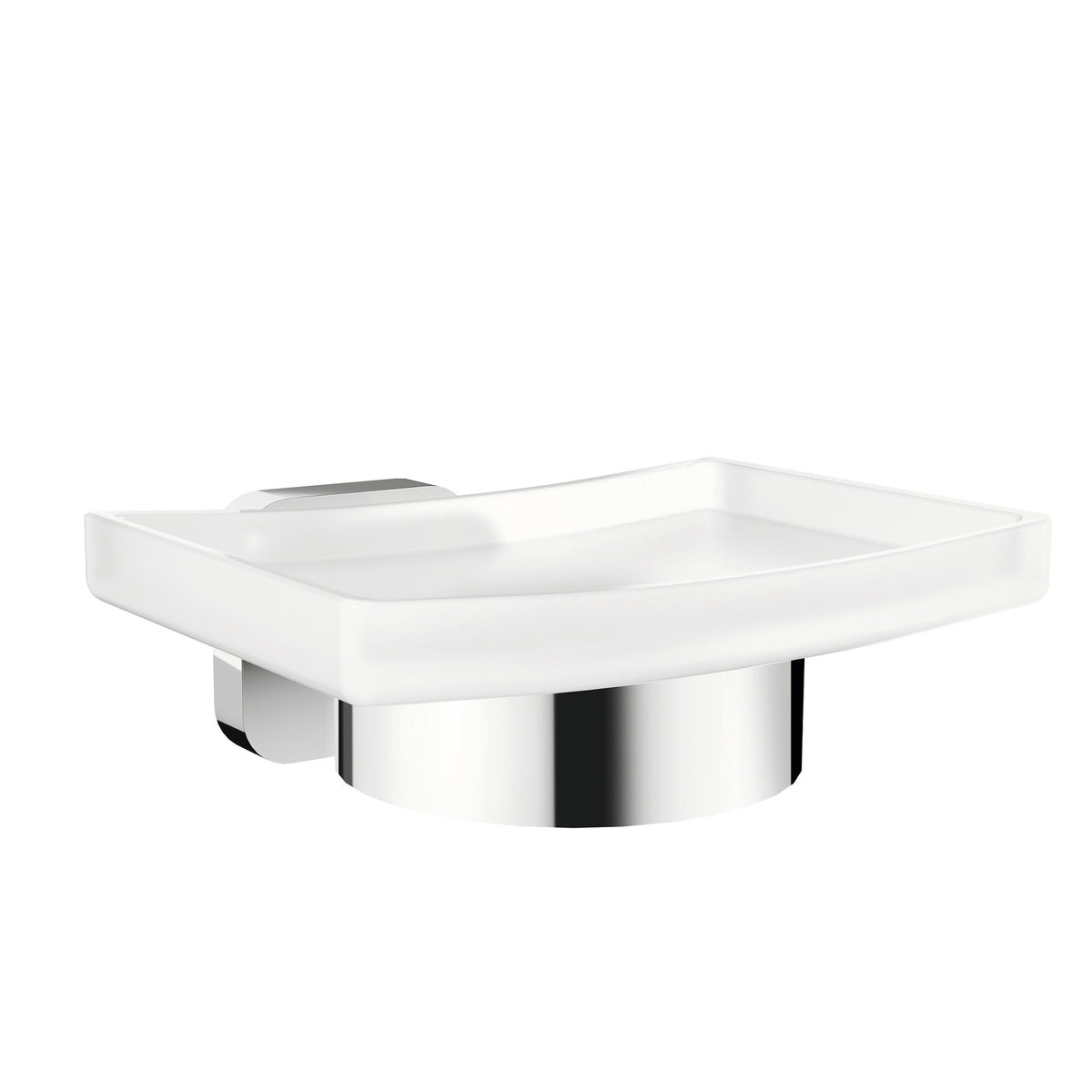 Jabonera tesa ELEGAANT, autoadhesiva, de metal cromado