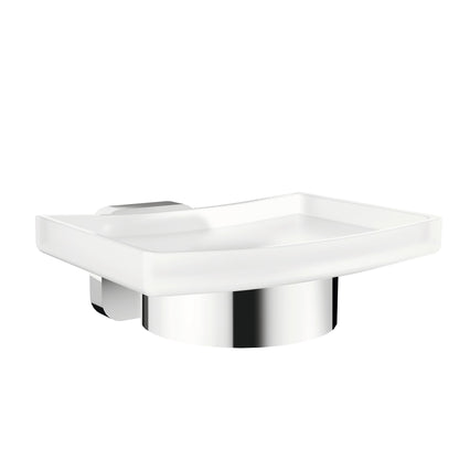 Jabonera tesa ELEGAANT, autoadhesiva, de metal cromado