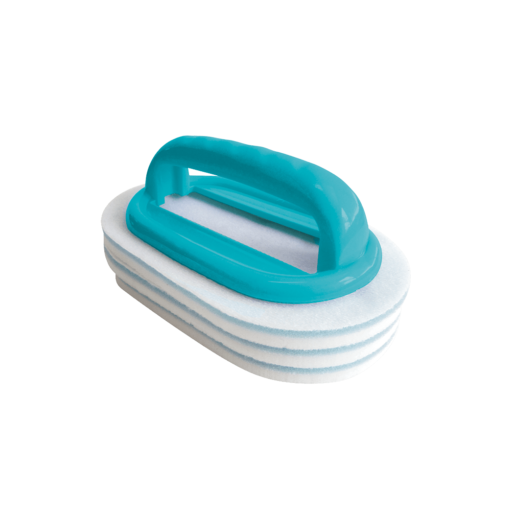 Cepillo de mano BAYROL con almohadillas limpiadoras reemplazables | Paquete (1 pieza)