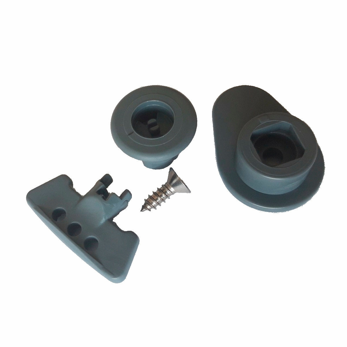 Sobre un fondo blanco, está la cerradura de repuesto DI Protect para puertas (1 pieza) de Diversey Deutschland GmbH & Co. OHG, que está diseñada como cerradura de repuesto para la puerta lateral de un carrito DI Protect y garantiza una protección confiable.