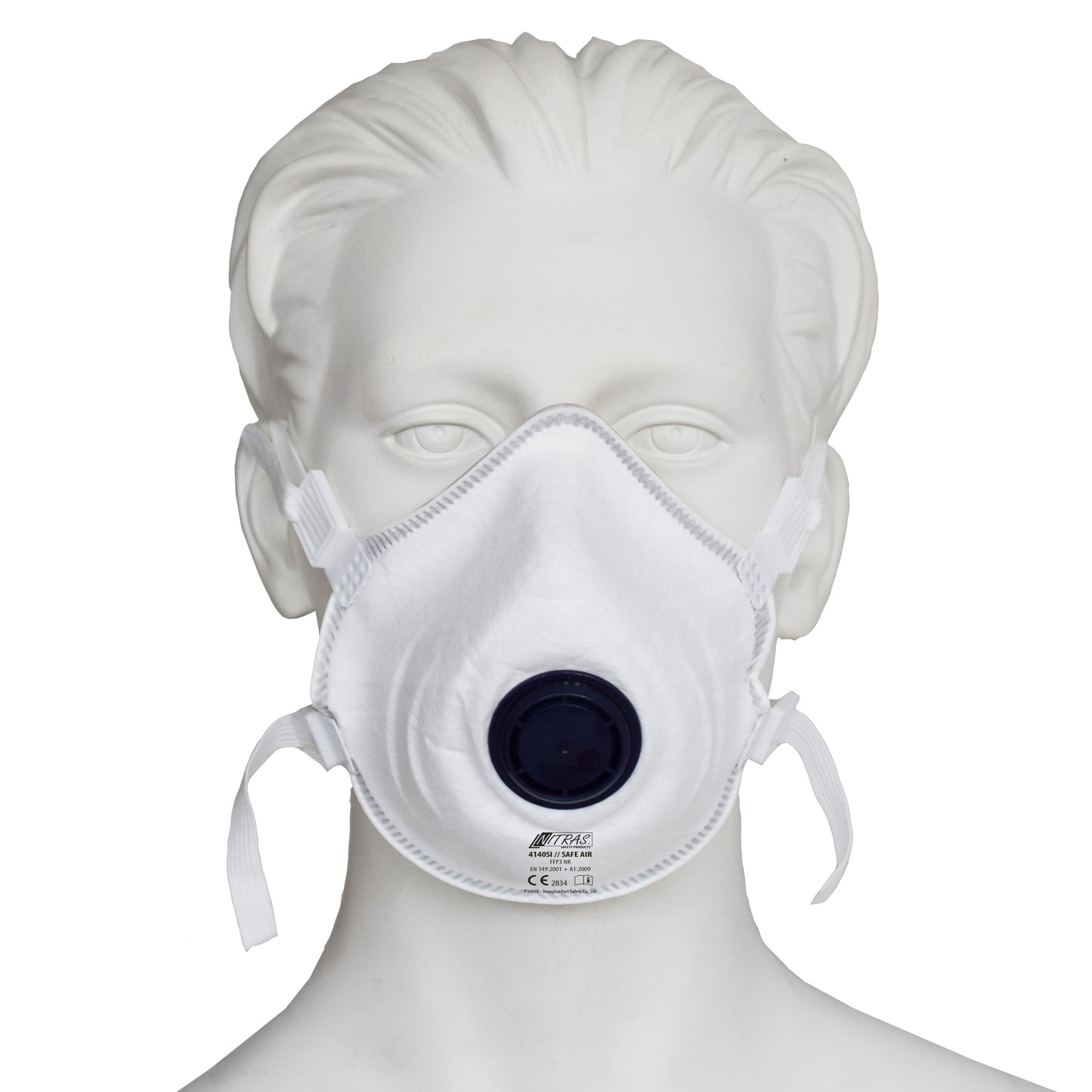 NITRAS SAFE AIR, mascarilla respiratoria, FFP3 NR, con válvula, blanca, EN 149, caja de 10 unidades | Paquete (10 piezas)
