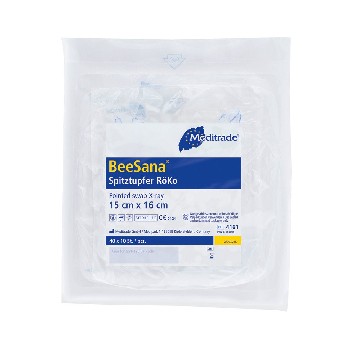 BeeSana® hisopo puntiagudo VM 20, RöKo, estéril, 15 x 16 cm, grande | Paquete (400 piezas)