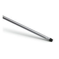 The Nölle Profi Brush with a 140-cm metal handle in silver, manufactured by Nölle Profi Brush Bürsten- & Pinseltechnik e.K., is shown diagonally on a white background, featuring a black plastic thread and two hanging holes for easy hanging.