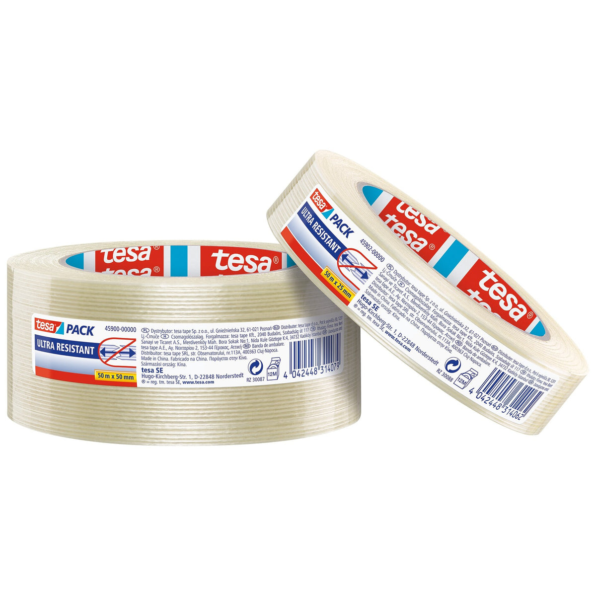 tesapack Ultra Resistant Filament Tape, White – Assortment